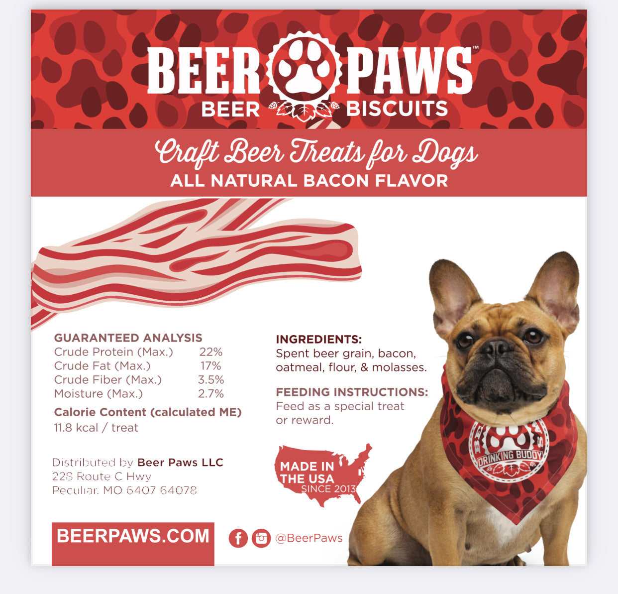 Beer Paws Bacon Beer Biscuits for Dogs
