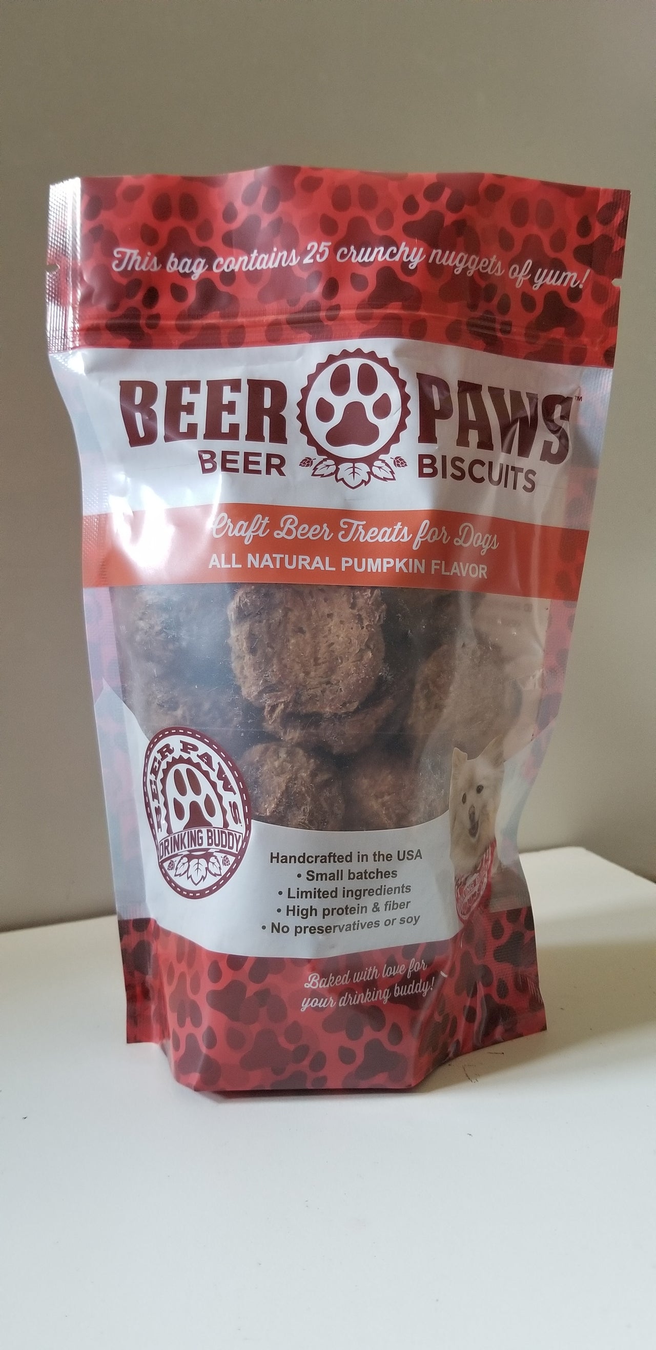 Original Beer Paws Pumpkin Spice Beer Biscuits Craft Beer Treats for Dogs