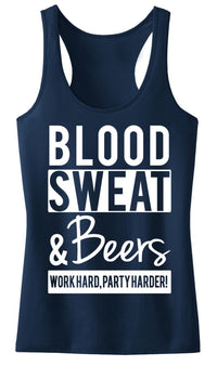Thumbnail for BLOOD SWEAT & BEERS Tank Top, Navy Blue with White