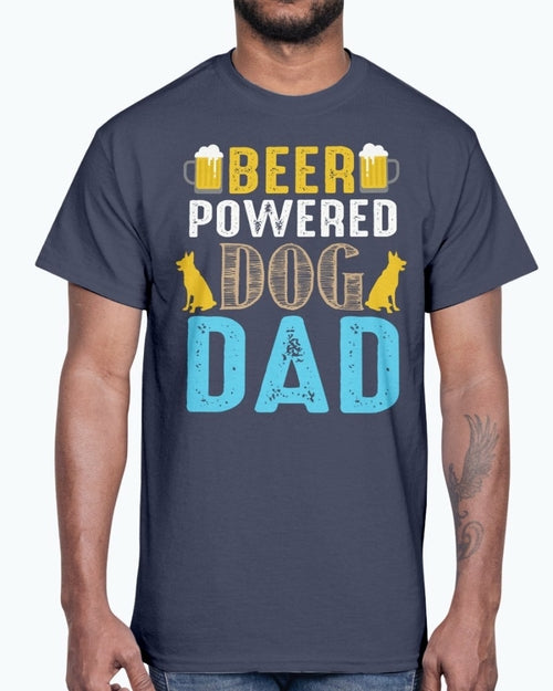 Beer Powered Dog Dad Cotton Tee