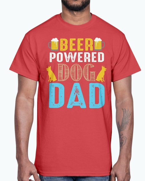 Beer Powered Dog Dad Cotton Tee