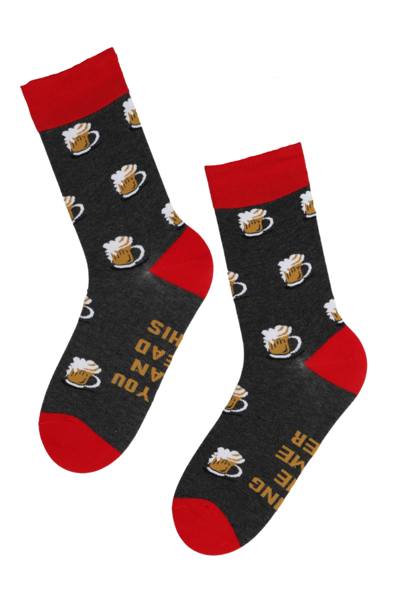 ANDRE grey beer socks with a message