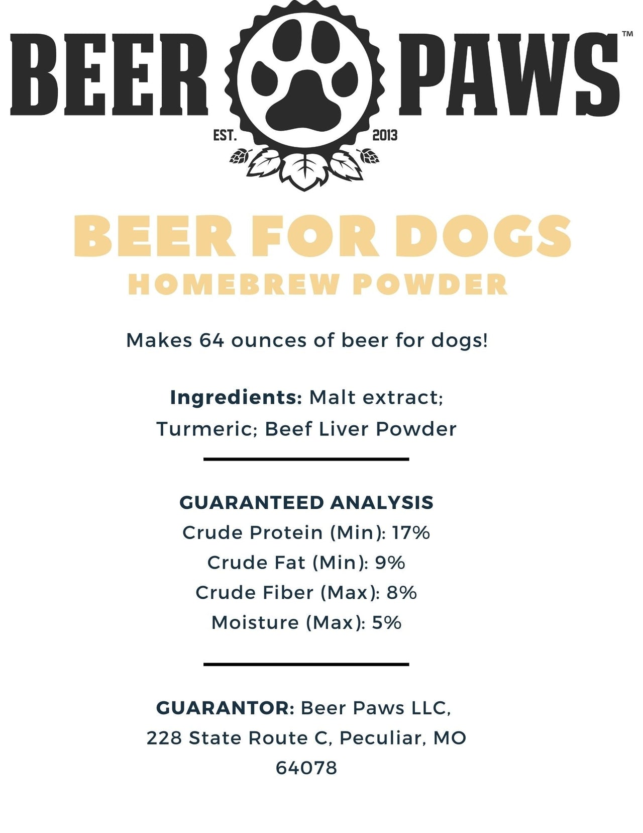 Beer for Dogs Homebrew Powder