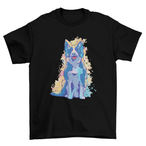 Border collie watercolor dog t-shirt