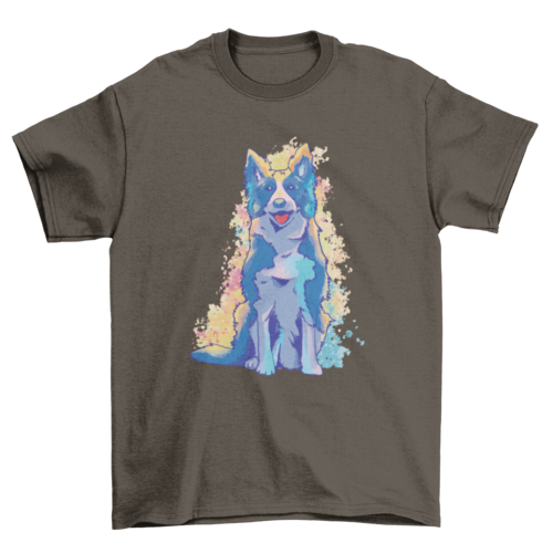 Border collie watercolor dog t-shirt