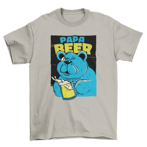 Bear Dad Drinking Beer T-Shirt