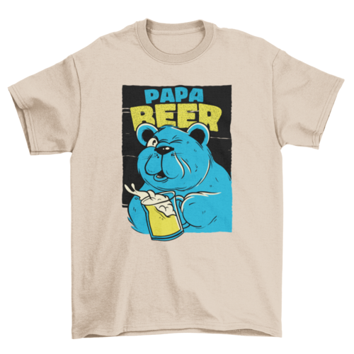 Bear Dad Drinking Beer T-Shirt