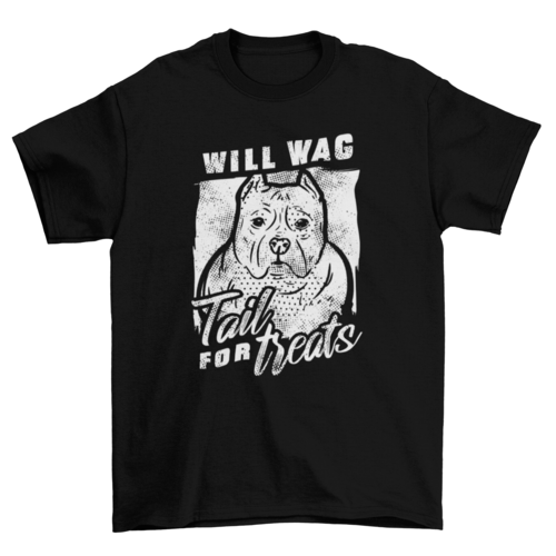 Cool wag tail for treats pit bull dog t-shirt