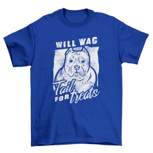 Cool wag tail for treats pit bull dog t-shirt
