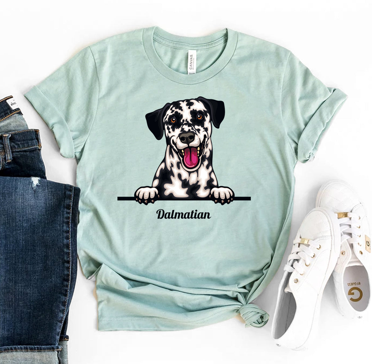 Peeking Dalmatian Dog T-shirt