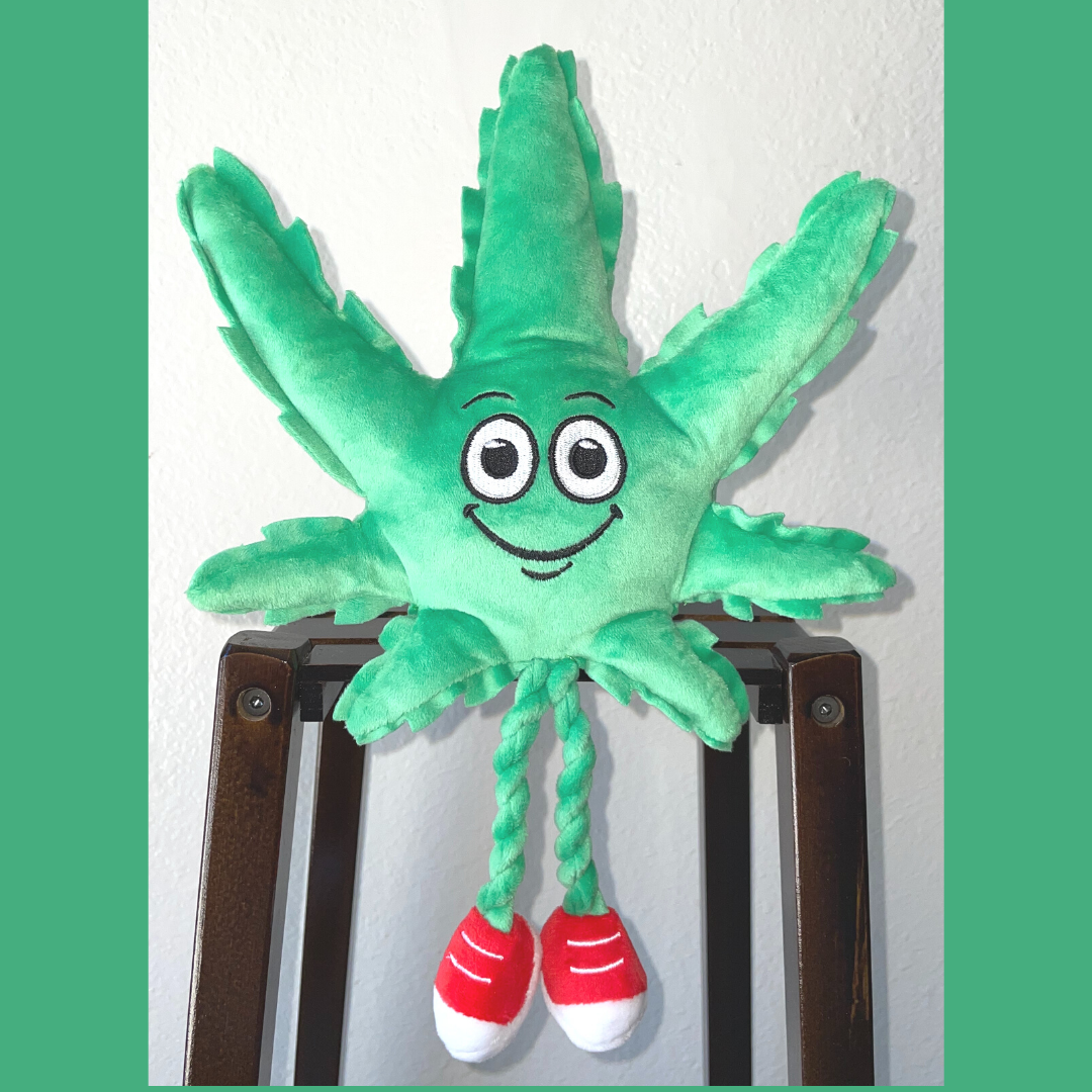 MJ the Marijuana Leaf 420 Dog Toy