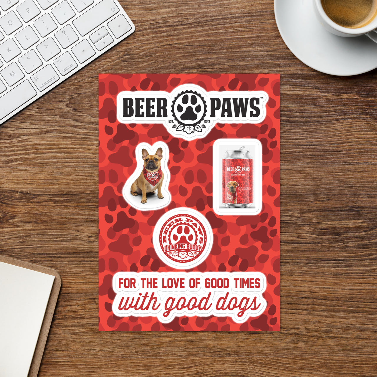 Beer Paws Drinking Buddy Sticker Sheet