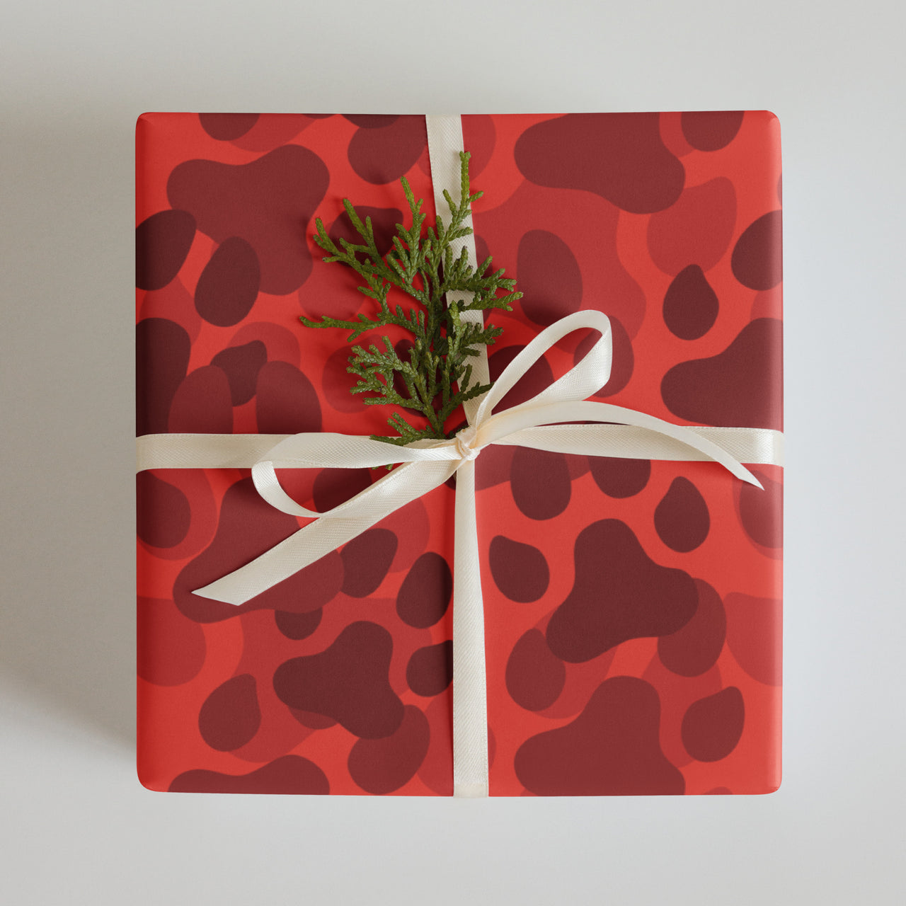 Paw Print Camo Wrapping Paper Sheets