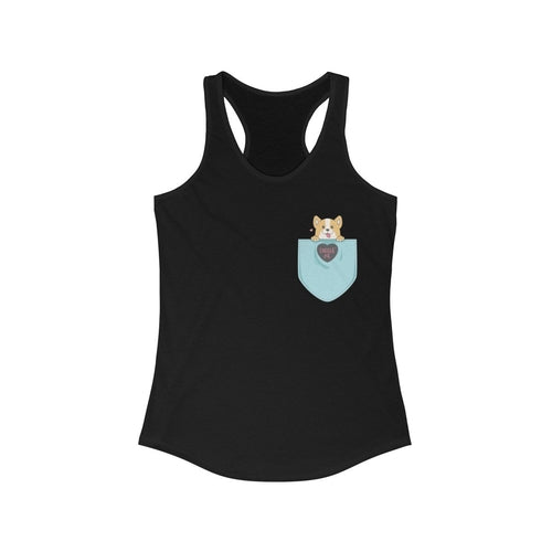 Pocket Style with Corgi Racerback Tank Top