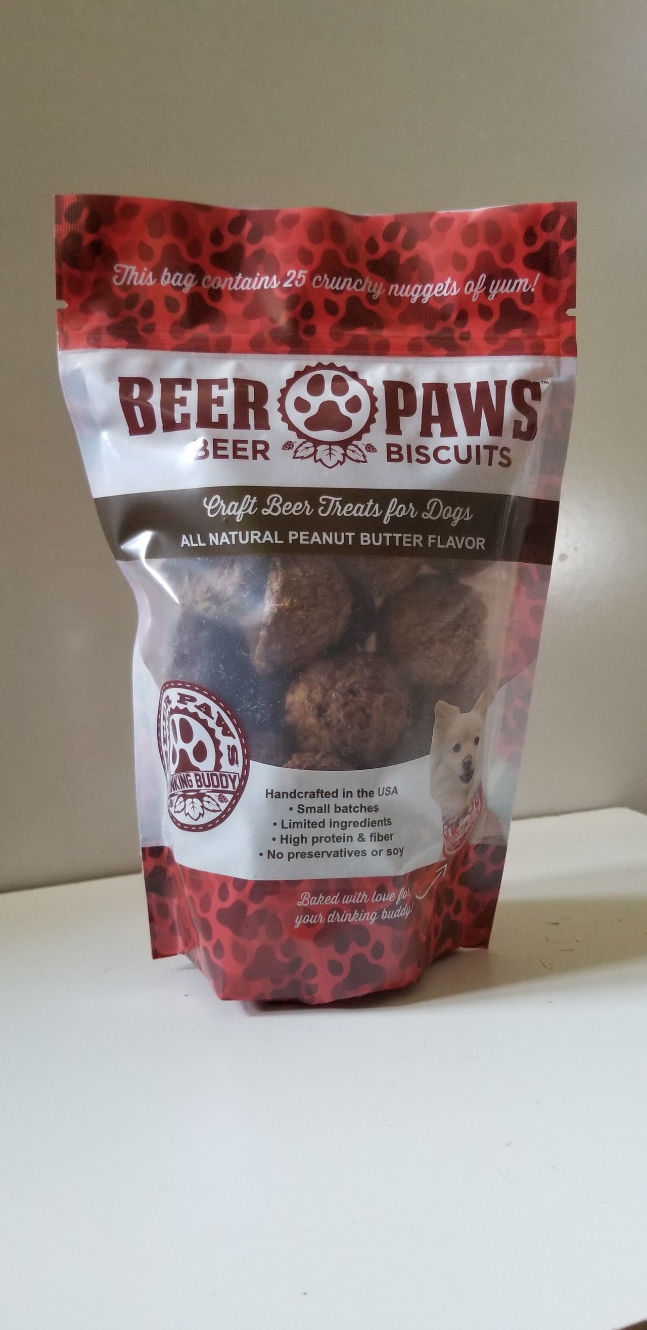 Original Beer Paws Peanut Butter Flavor Beer Biscuits Craft Beer Treats for Dogs