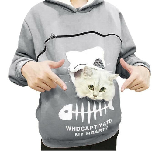 Pullover Hoodie with Small Animal Pouch
