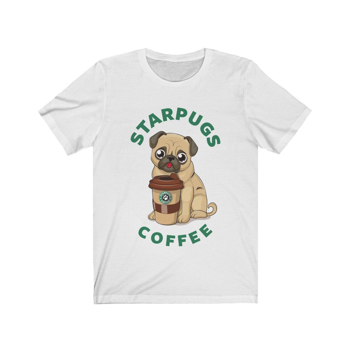 Pug loves coffee Dogs Lover Short Sleeve Tee