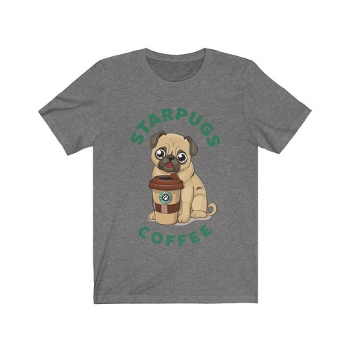 Pug loves coffee Dogs Lover Short Sleeve Tee