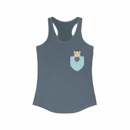 Pocket Style with Corgi Racerback Tank Top