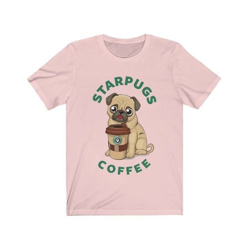 Pug loves coffee Dogs Lover Short Sleeve Tee