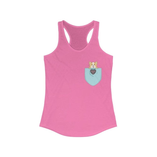 Pocket Style with Corgi Racerback Tank Top