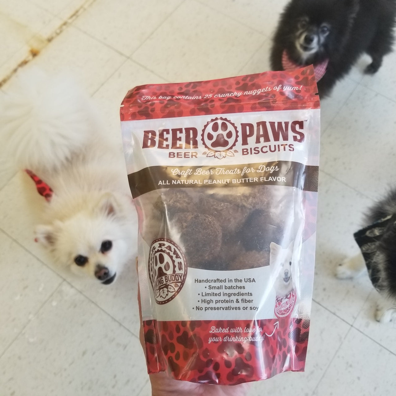 Original Beer Paws Peanut Butter Flavor Beer Biscuits Craft Beer Treats for Dogs