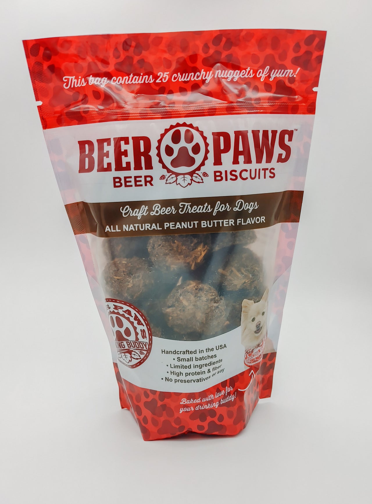 Original Beer Paws Peanut Butter Flavor Beer Biscuits Craft Beer Treats for Dogs