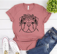 Thumbnail for Floral Bulldog T-shirt