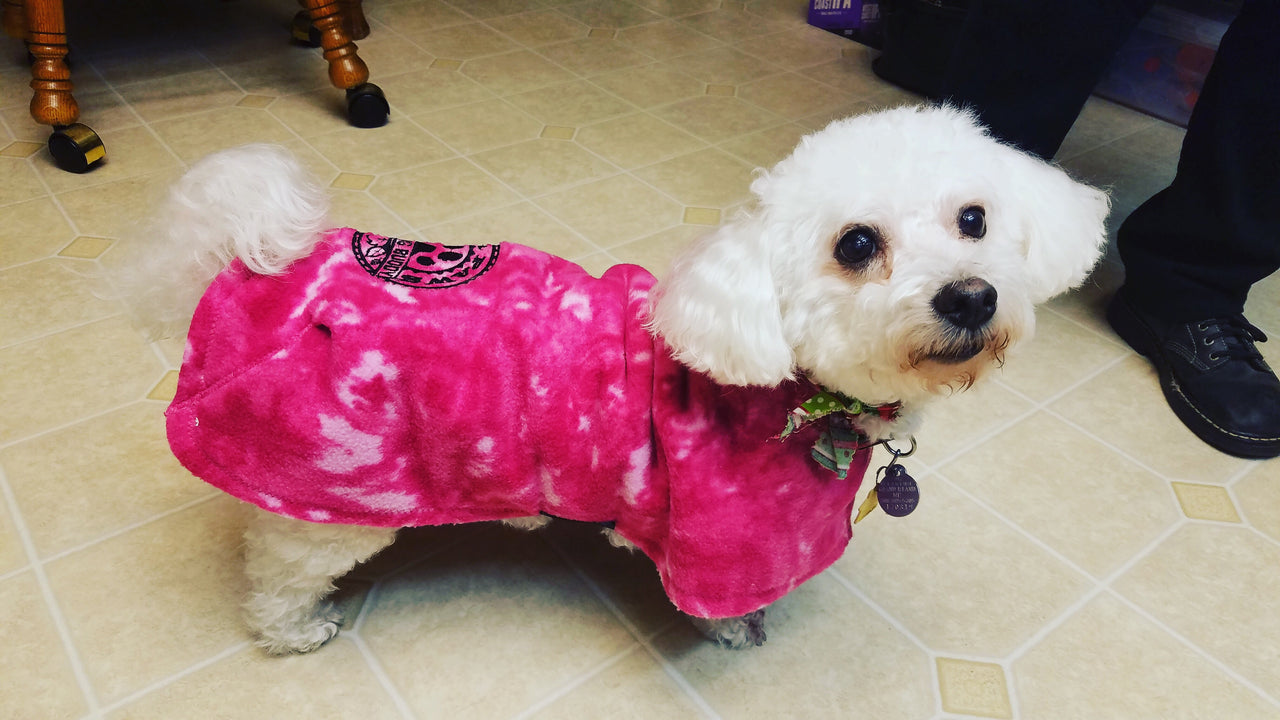 Adjustable Fleece Coats for Dogs and Cats with Drinking Buddy Embroidery
