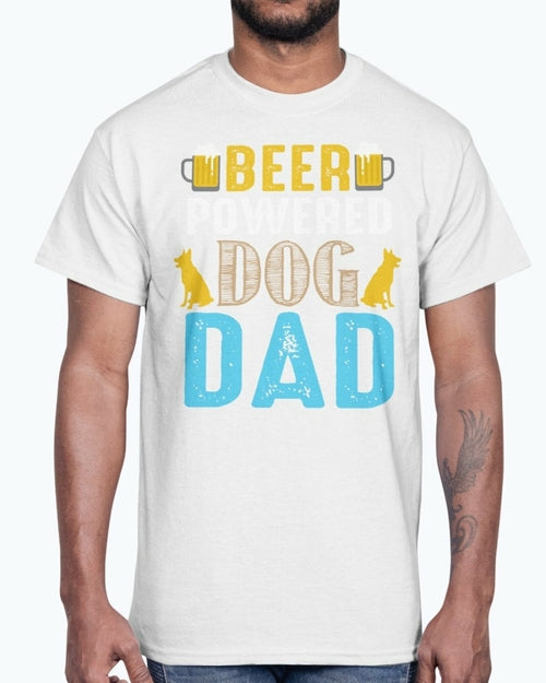 Beer Powered Dog Dad Cotton Tee