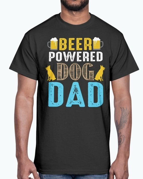 Beer Powered Dog Dad Cotton Tee