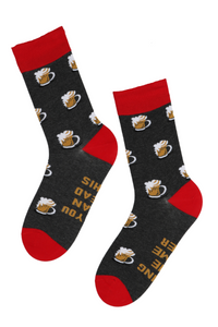 Thumbnail for ANDRE grey beer socks with a message